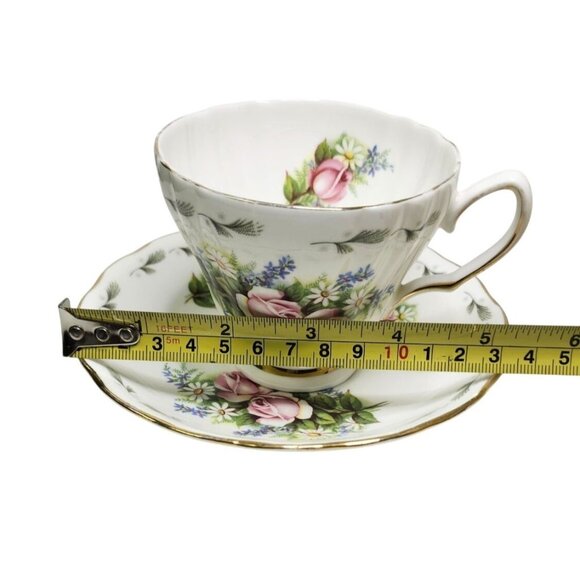 Ridgeway Royal Vale Bone China Tea Cup Saucer Colclough Pink Roses - Picture 7 of 8